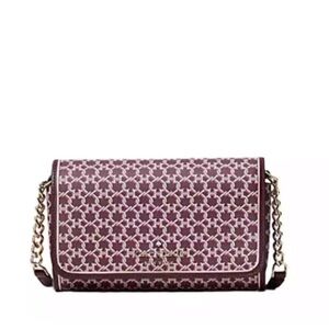 NWOT Kate Spade Merlot crossbody with leather and metal link chain